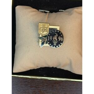 Vintage UPS Atlanta 1996 Olympic Games Centennial Enamel Lapel Pin Gold Tone